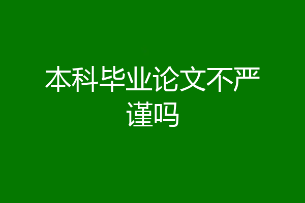 本科毕业论文不严谨吗