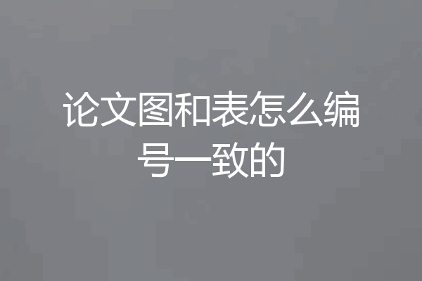 论文图和表怎么编号一致的