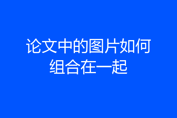 论文中的图片如何组合在一起
