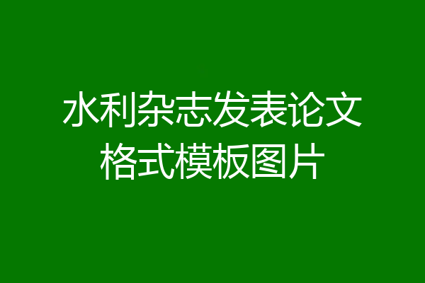 水利杂志发表论文格式模板图片