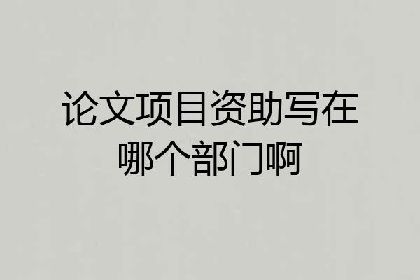 论文项目资助写在哪个部门啊