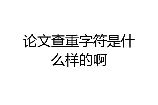 论文查重字符是什么样的啊