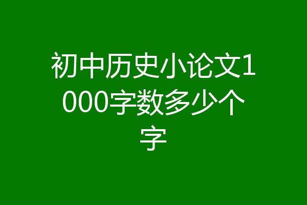 初中历史小论文1000字数多少个字