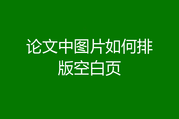 论文中图片如何排版空白页