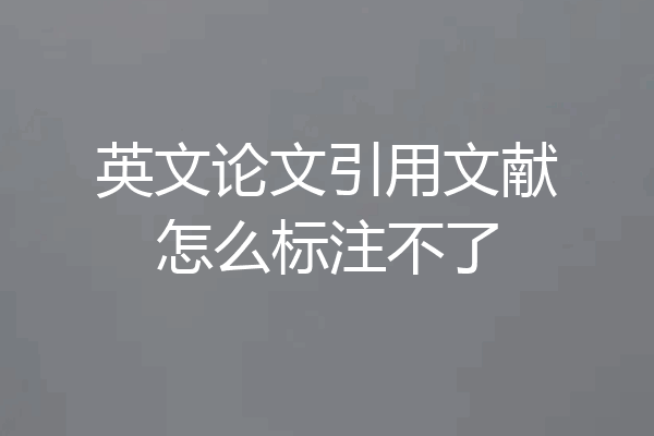 英文论文引用文献怎么标注不了