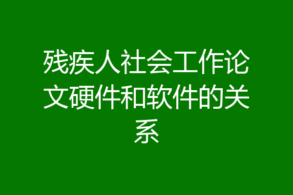 残疾人社会工作论文硬件和软件的关系