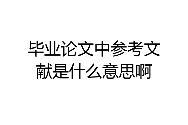毕业论文中参考文献是什么意思啊