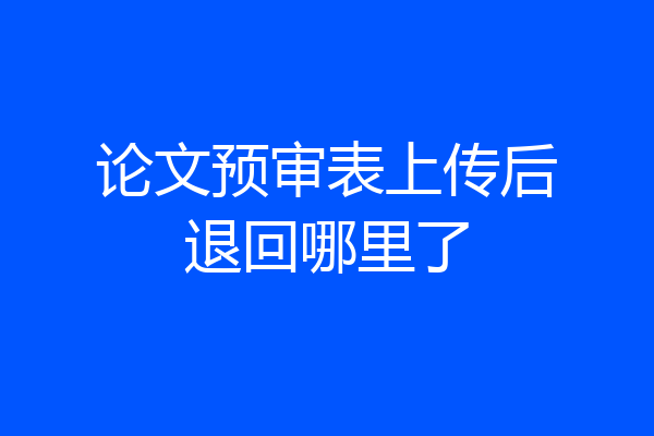 论文预审表上传后退回哪里了