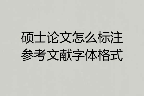硕士论文怎么标注参考文献字体格式