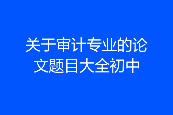 关于审计专业的论文题目大全初中