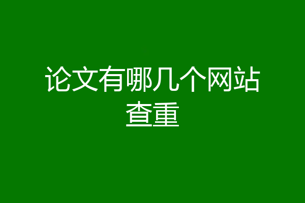 论文有哪几个网站查重