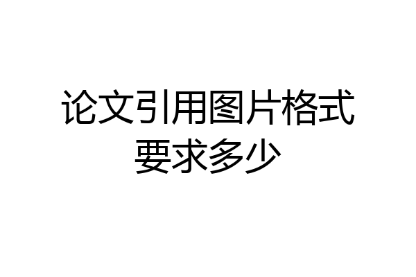 论文引用图片格式要求多少