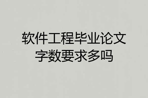 软件工程毕业论文字数要求多吗