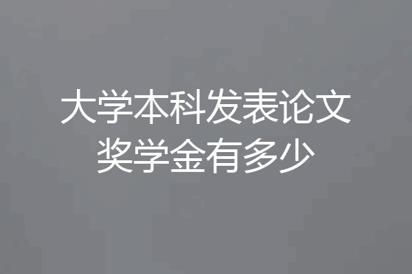 大学本科发表论文奖学金有多少