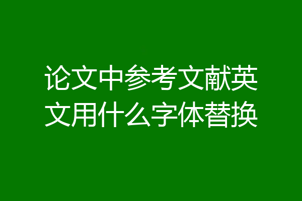 论文中参考文献英文用什么字体替换