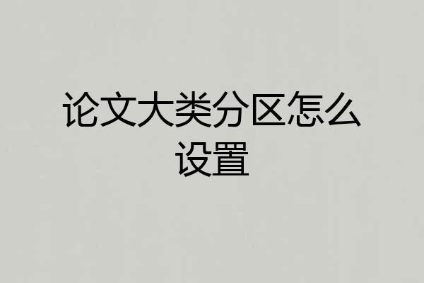 论文大类分区怎么设置