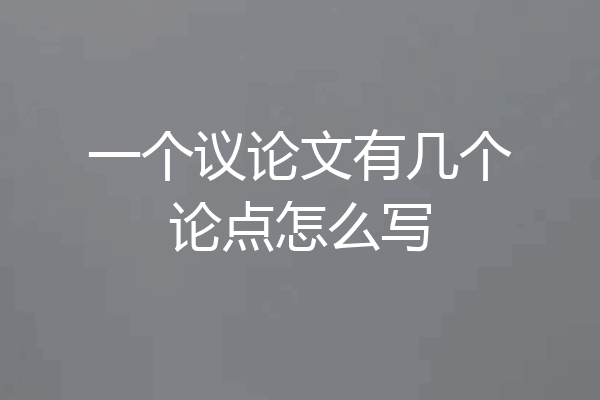 一个议论文有几个论点怎么写