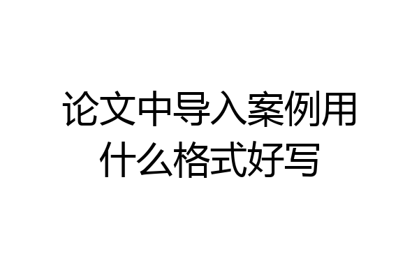 论文中导入案例用什么格式好写