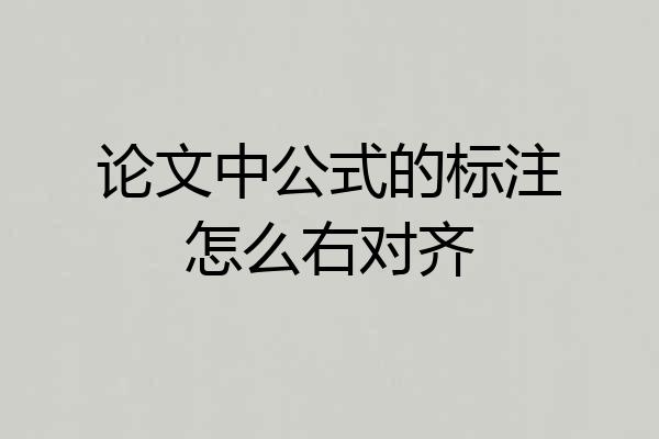 论文中公式的标注怎么右对齐
