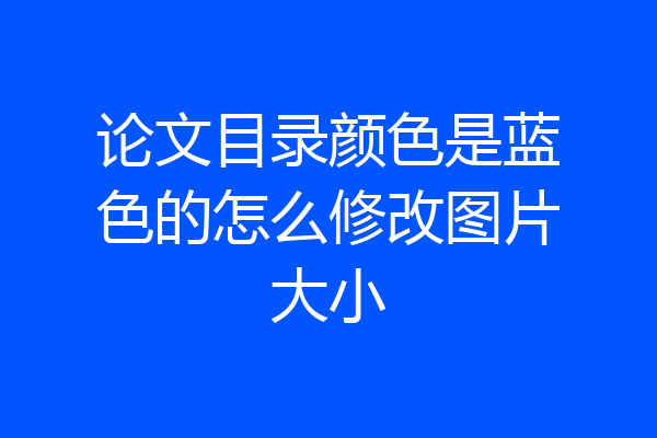 论文目录颜色是蓝色的怎么修改图片大小