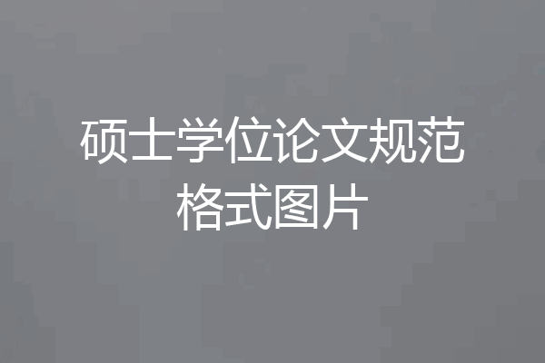 硕士学位论文规范格式图片