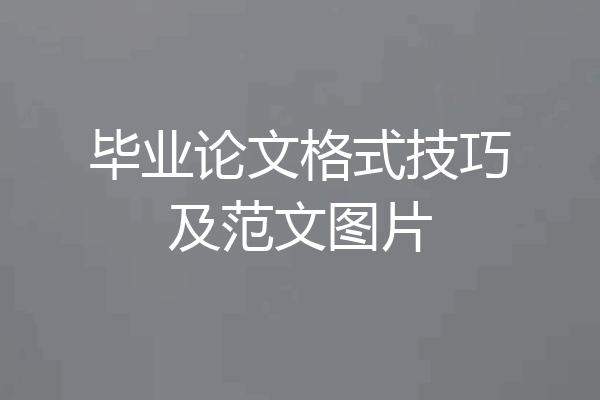 毕业论文格式技巧及范文图片