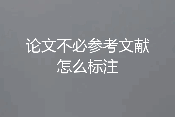 论文不必参考文献怎么标注