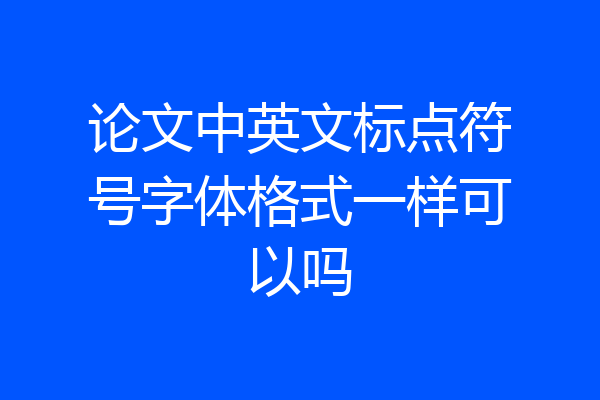 论文中英文标点符号字体格式一样可以吗