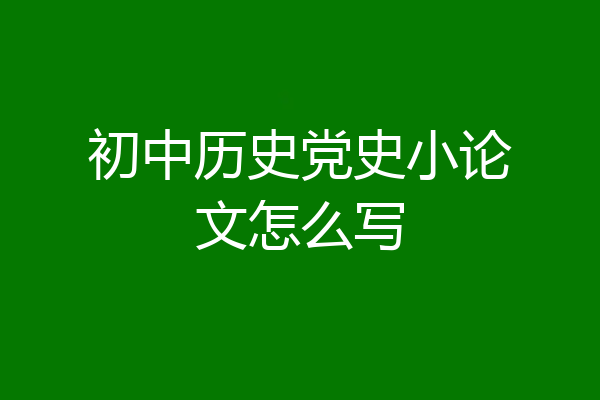 初中历史党史小论文怎么写