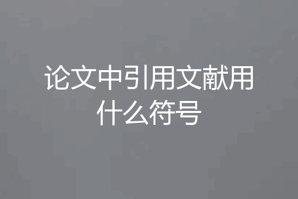 论文中引用文献用什么符号