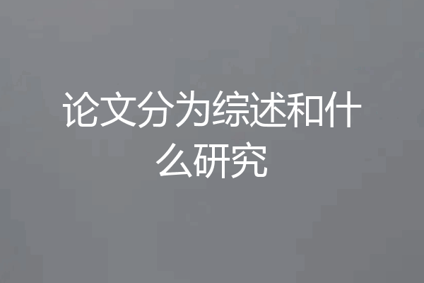 论文分为综述和什么研究
