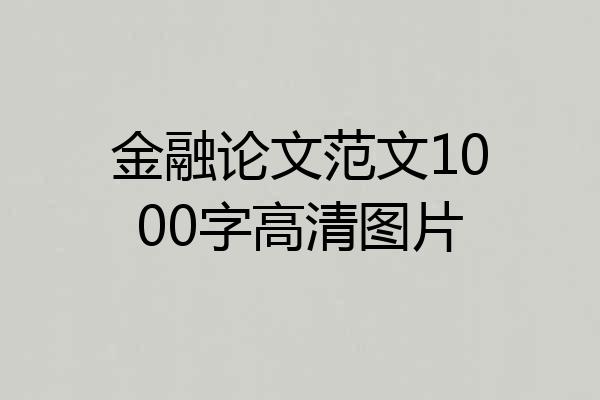 金融论文范文1000字高清图片
