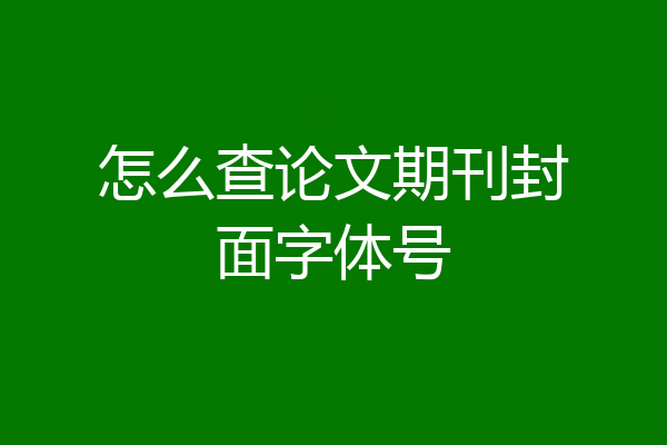 怎么查论文期刊封面字体号