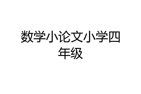 数学小论文小学四年级