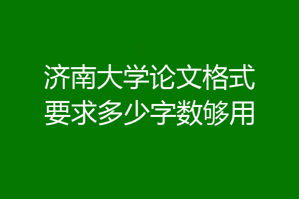 济南大学论文格式要求多少字数够用
