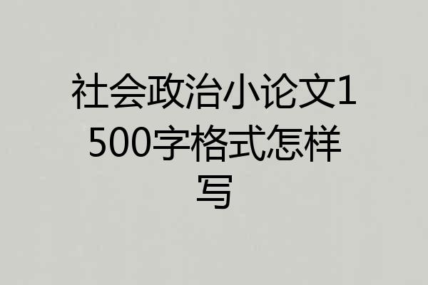 社会政治小论文1500字格式怎样写