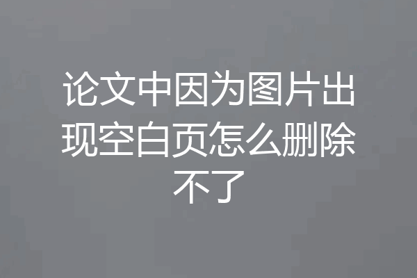 论文中因为图片出现空白页怎么删除不了