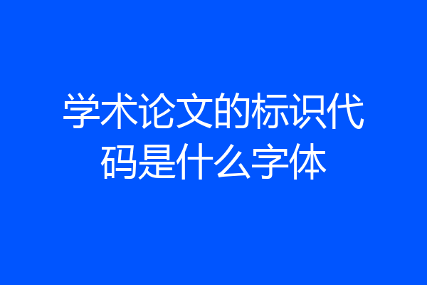 学术论文的标识代码是什么字体
