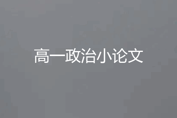 高一政治小论文