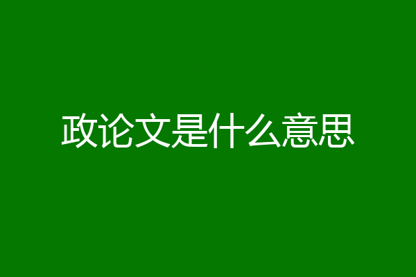 政论文是什么意思