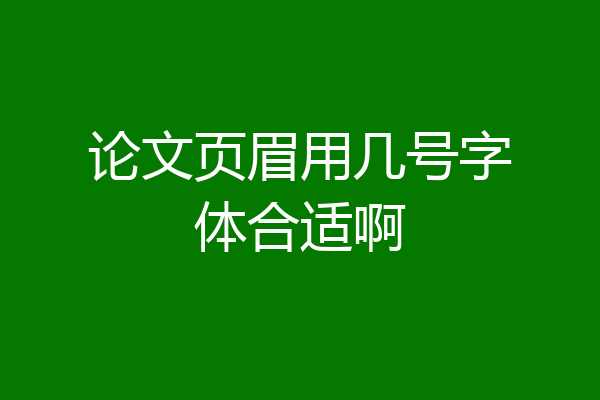 论文页眉用几号字体合适啊