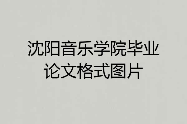 沈阳音乐学院毕业论文格式图片