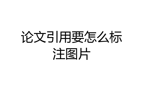 论文引用要怎么标注图片