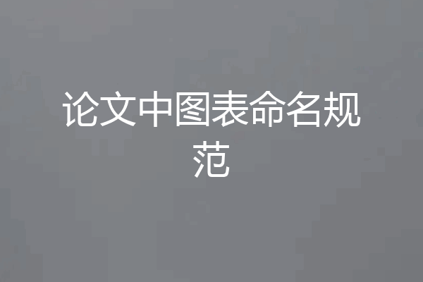 论文中图表命名规范