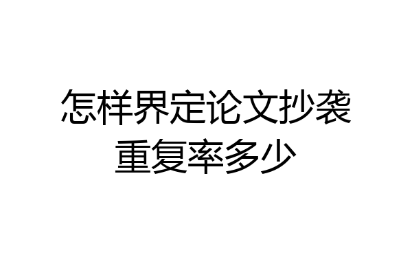 怎样界定论文抄袭重复率多少