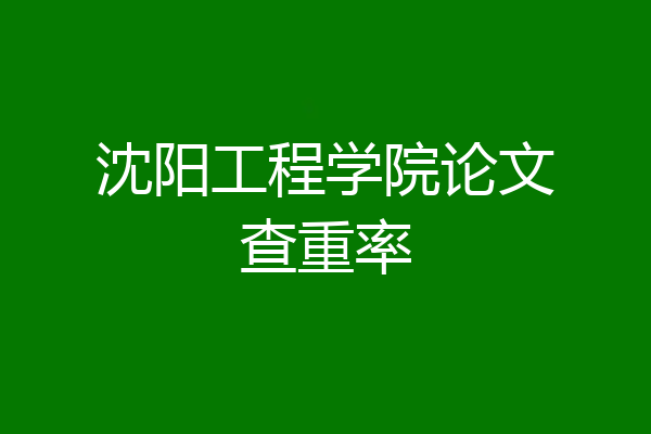 沈阳工程学院论文查重率