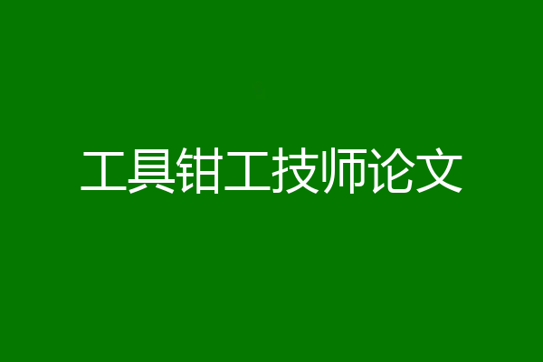 工具钳工技师论文