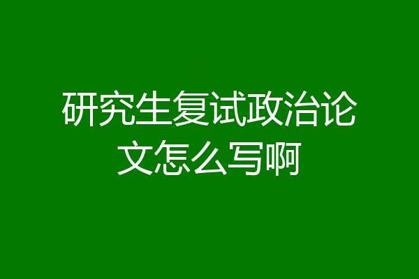 研究生复试政治论文怎么写啊