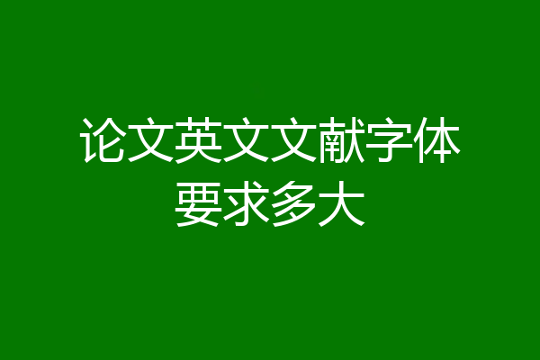 论文英文文献字体要求多大
