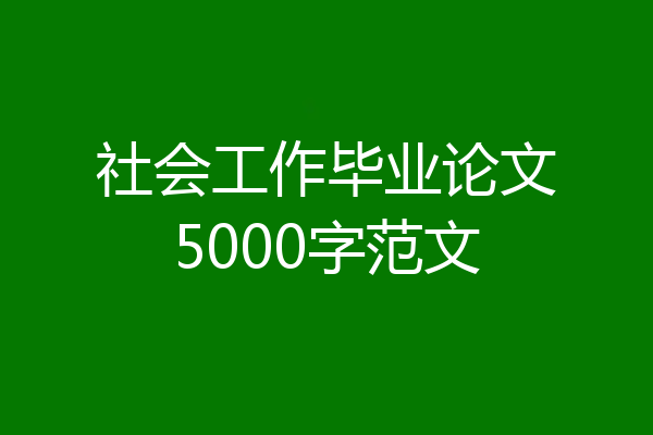 社会工作毕业论文5000字范文